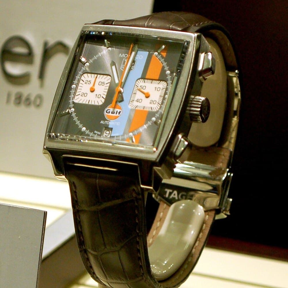 Square-cased TAG Heuer Monaco chronograph