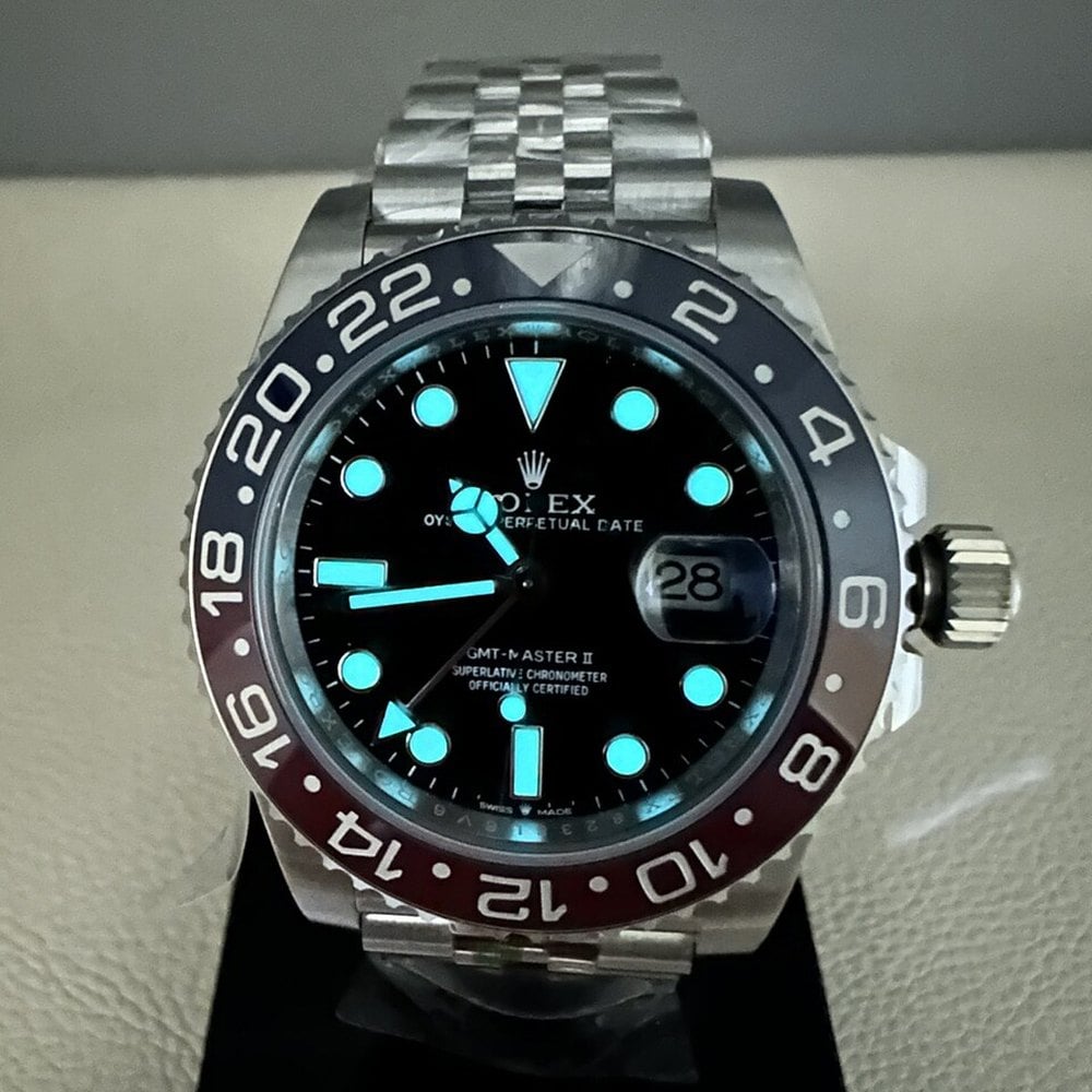 Rolex GMT-Master II with a blue and red bezel